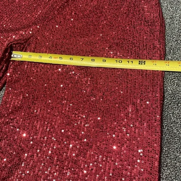 Lulu's Red Sequin Wide Leg Pants - Picture 3 of 8